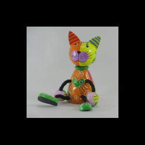 Chat bois assis artisanat maison