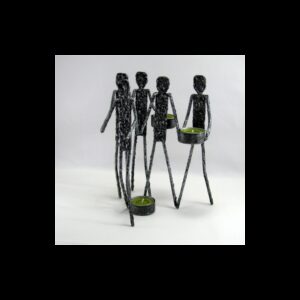 Bougeoir statuettes amitié métal