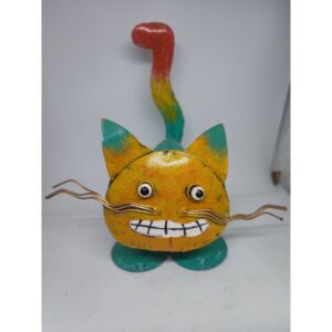 Chat smile métal artisanat maison